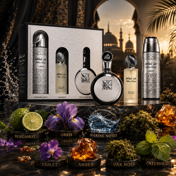 Lattafa Fakhar 3-Piece Gift Set for Men – Eau de Parfum, Deodorant & Hair Mist